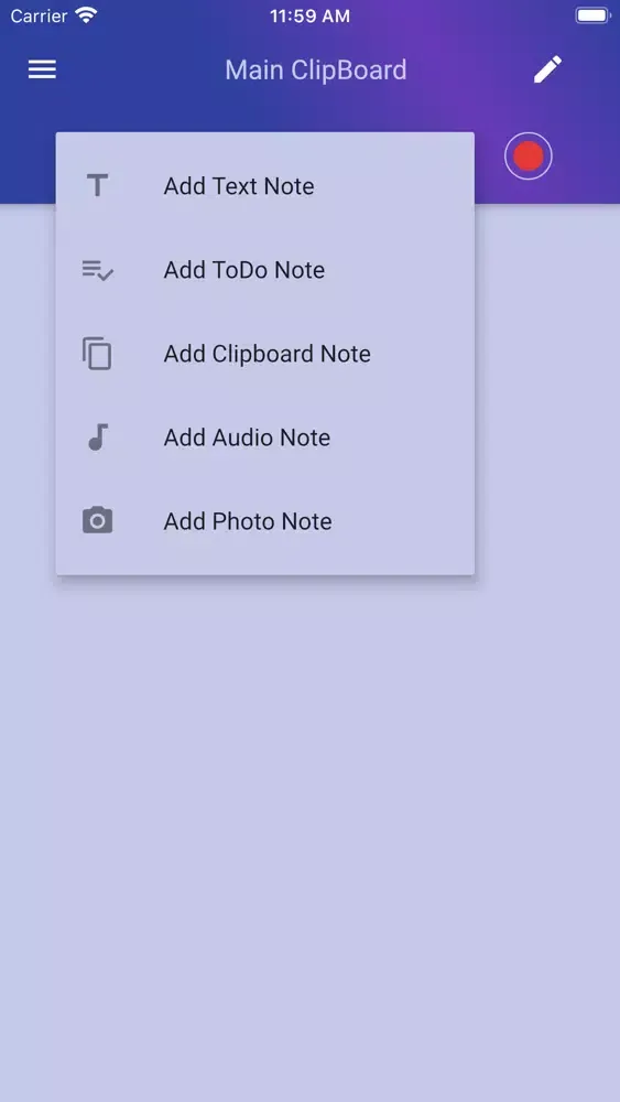 ภาพหน้าจอของ Clip List: Personal Organizer
