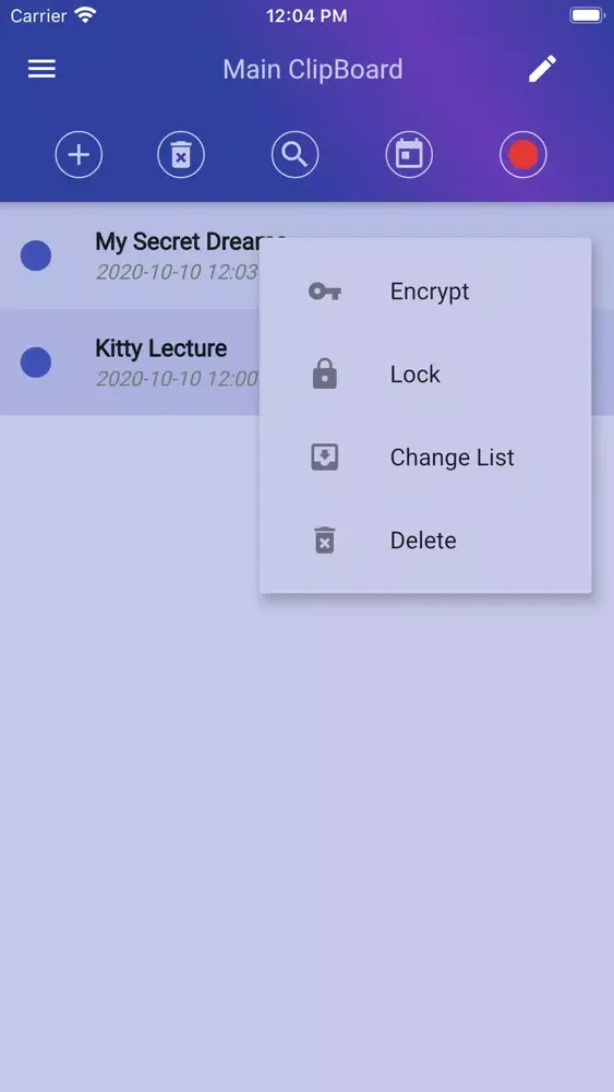 ภาพหน้าจอของ Clip List: Personal Organizer