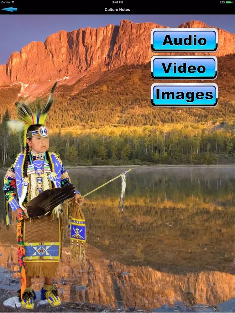 Tangkapan layar Stoney Nakoda Language iPad 