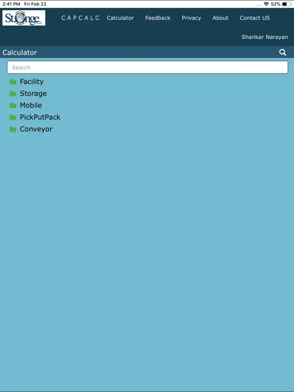 Tangkapan skrin CAPEXCalc iPad 