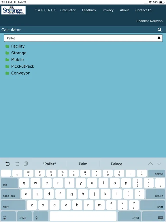 Tangkapan skrin CAPEXCalc iPad 