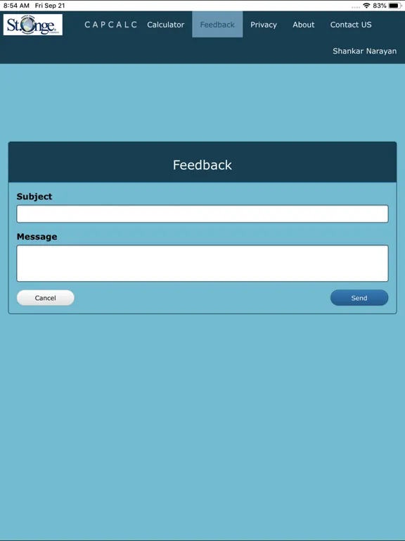 Tangkapan skrin CAPEXCalc iPad 