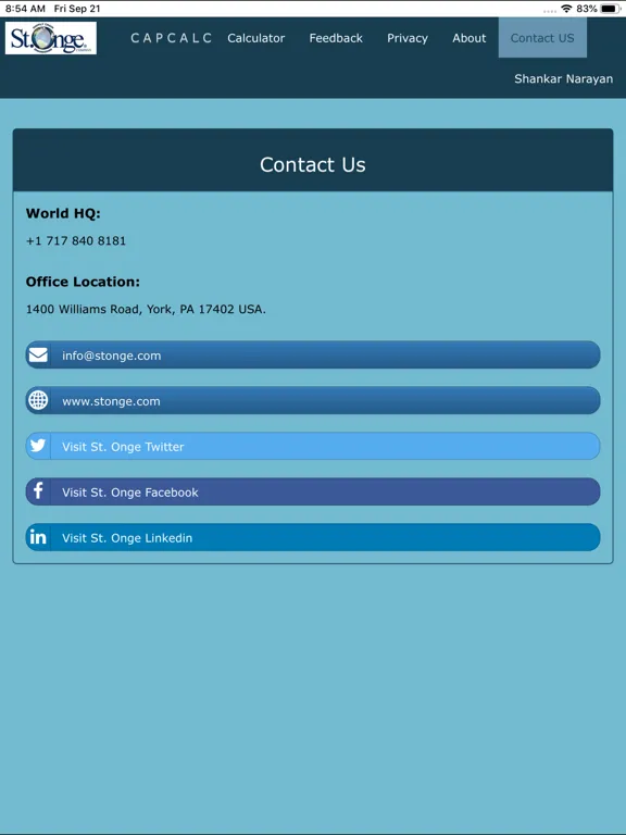 Tangkapan skrin CAPEXCalc iPad 