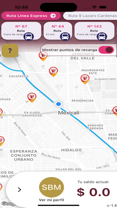 Ảnh chụp màn hình của StopBus Mexicali