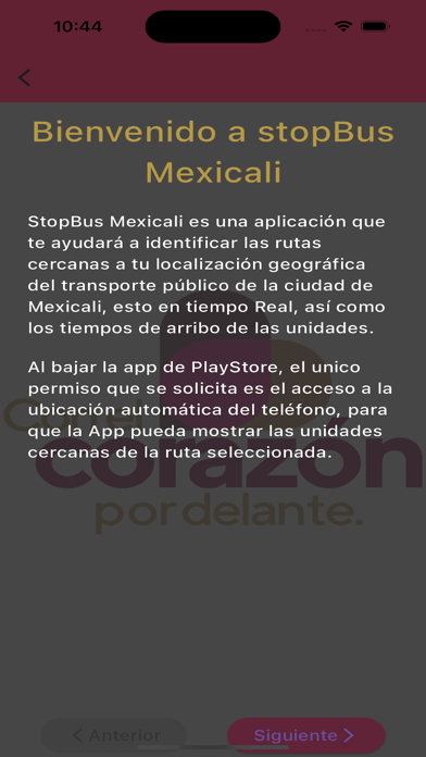 Ảnh chụp màn hình của StopBus Mexicali
