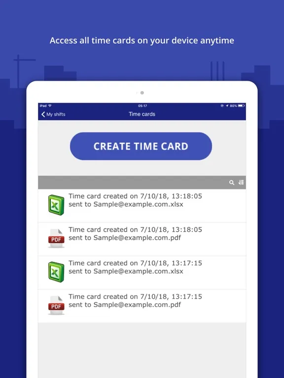 Zrzuty ekranu Punch In / Out Timesheet App iPad 