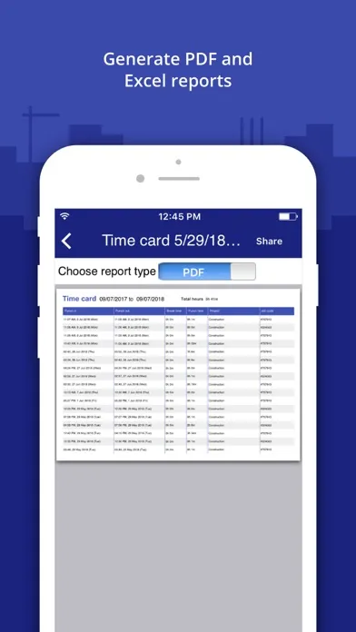 Zrzuty ekranu Punch In / Out Timesheet App