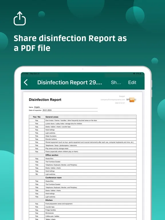 تصاویر Disinfection Checklist COVID19 iPad 