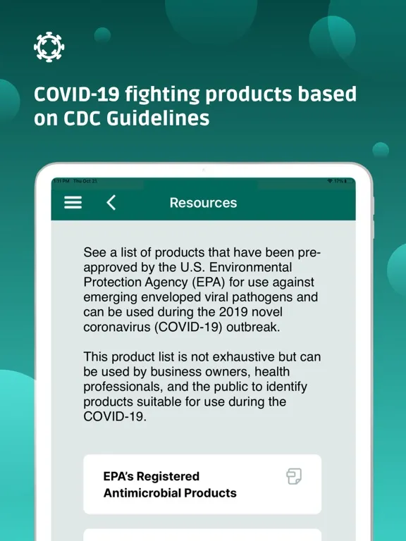 تصاویر Disinfection Checklist COVID19 iPad 