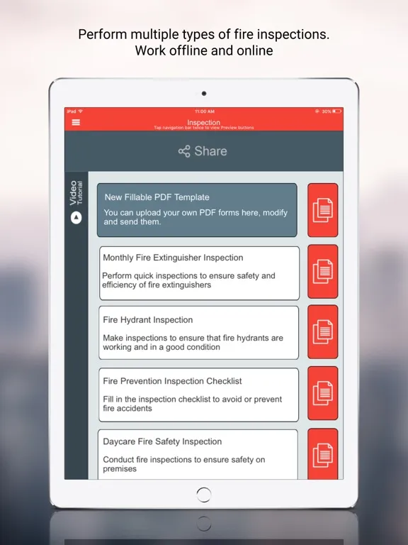 Tangkapan skrin Fire Inspection App iPad 