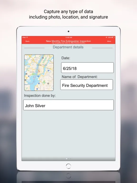 Tangkapan skrin Fire Inspection App iPad 