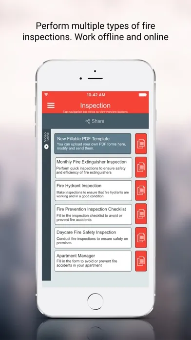 Tangkapan skrin Fire Inspection App