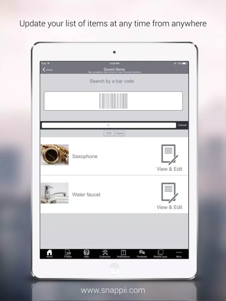Home Inventory App iPad 应用截图