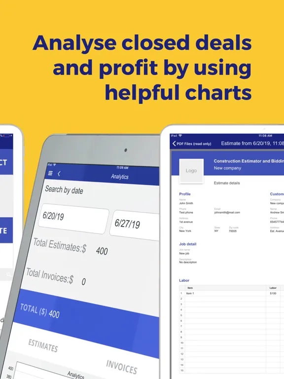 Construction Estimator App iPad  स्क्रीनशॉट