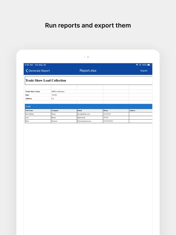 Capturas de pantalla de Trade Show Lead Collection App iPad 