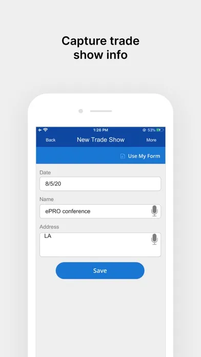 Capturas de pantalla de Trade Show Lead Collection App