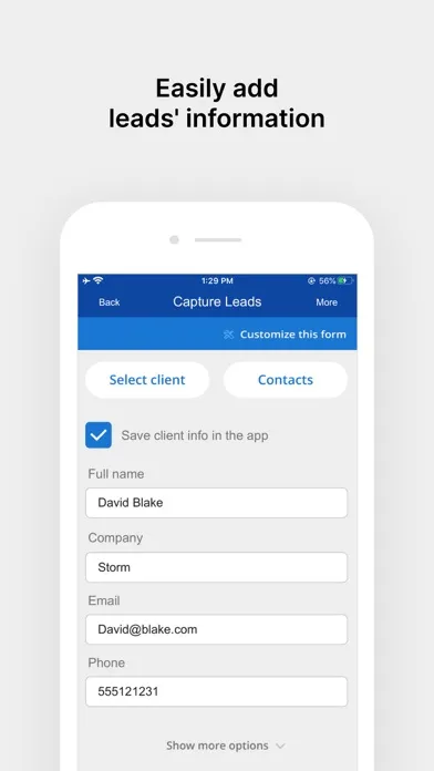 Capturas de pantalla de Trade Show Lead Collection App