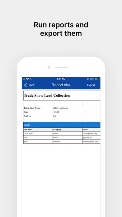 Capturas de pantalla de Trade Show Lead Collection App