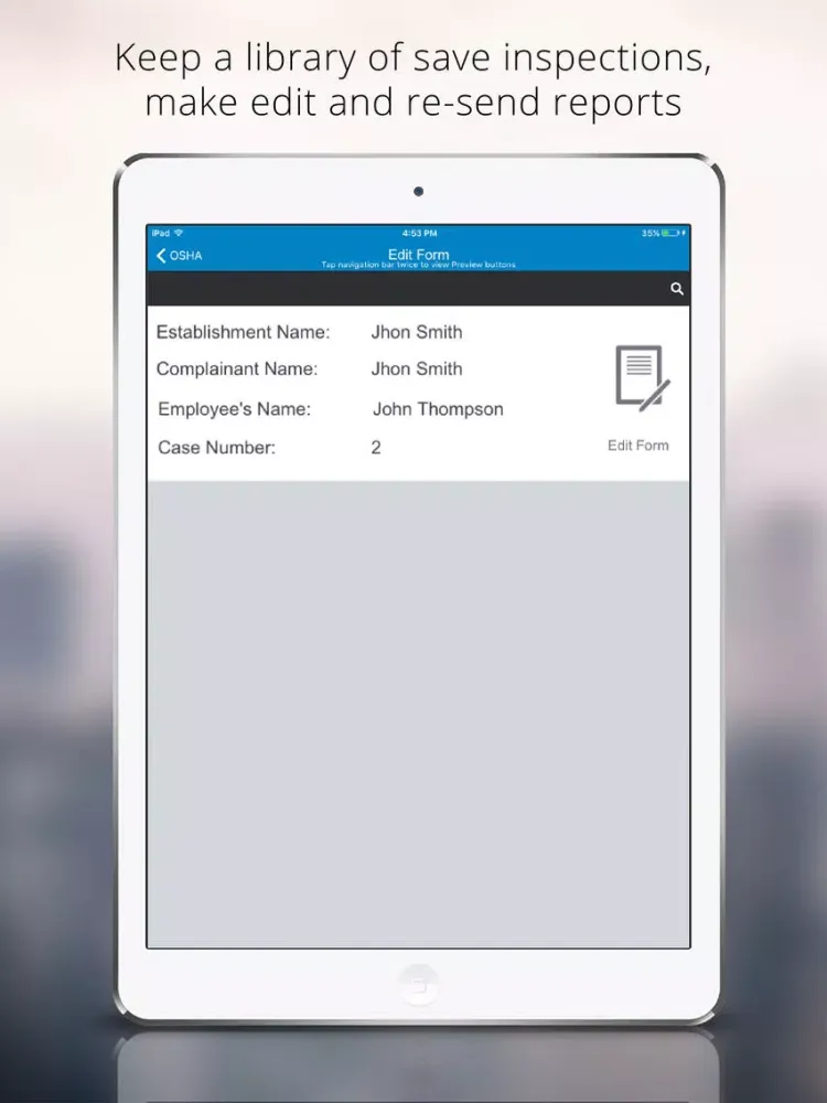 صور OSHA case reporting iPad 
