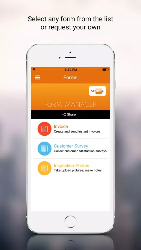 Snappii Form Manager App Ekran Görüntüleri