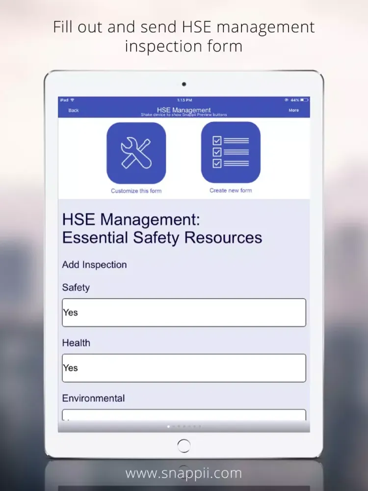 Oil and Gas HSE Management App iPad  Screenshots