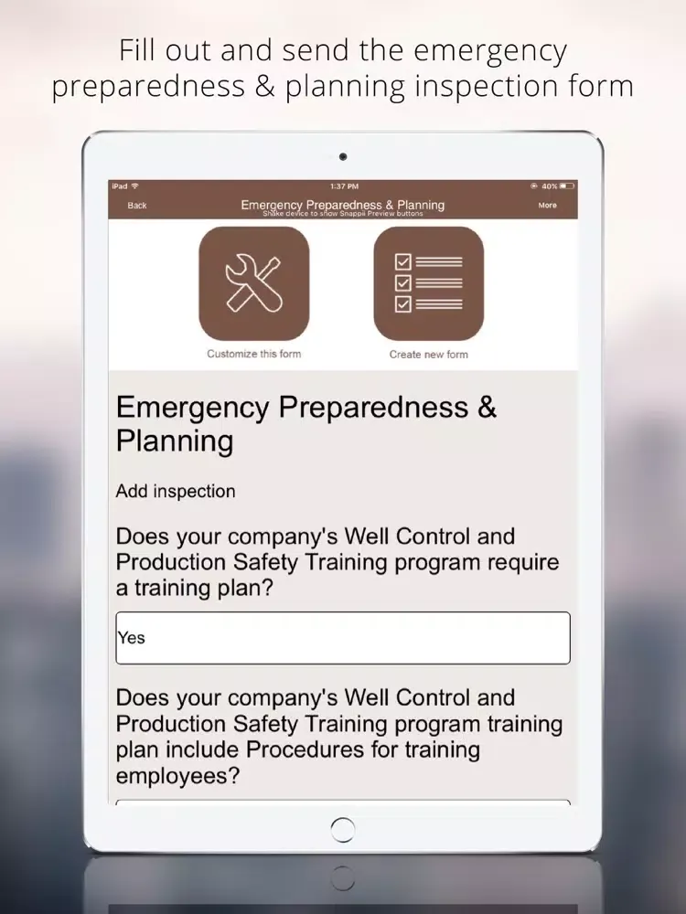 ภาพหน้าจอของ Oil and Gas Emergency Planning App iPad 