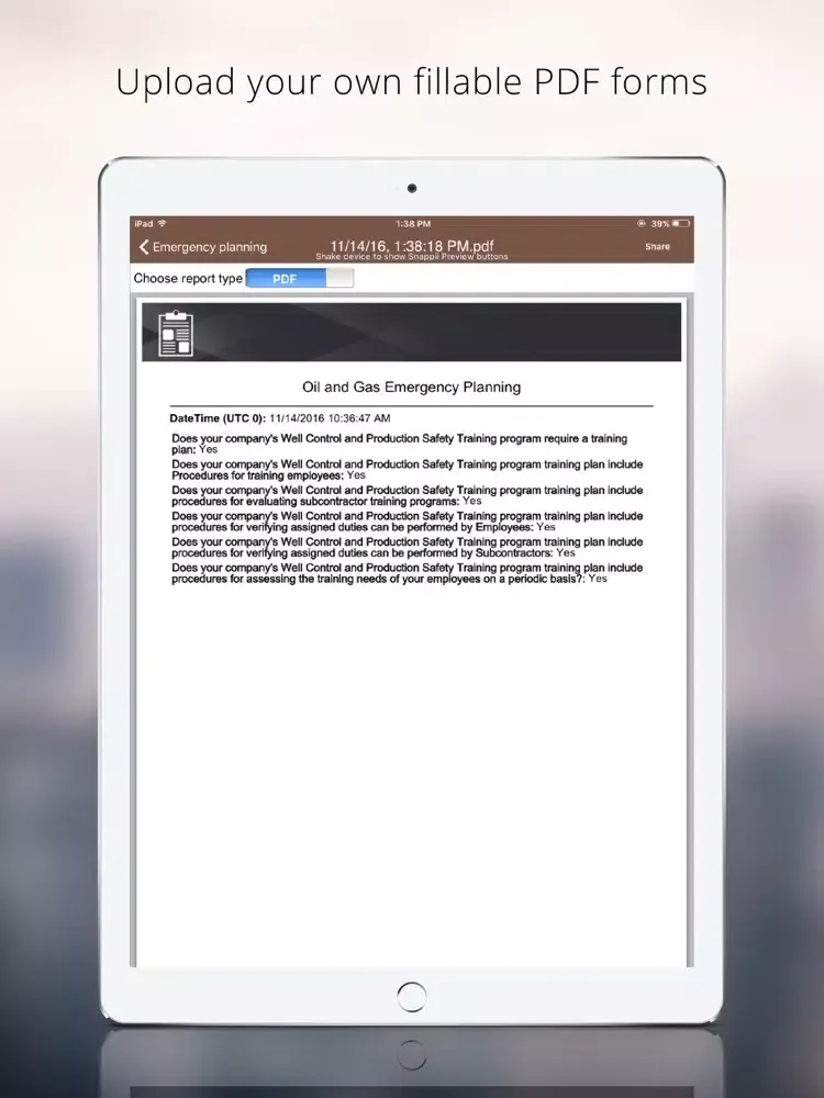 ภาพหน้าจอของ Oil and Gas Emergency Planning App iPad 