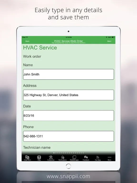 تصاویر HVAC Service Work Order iPad 