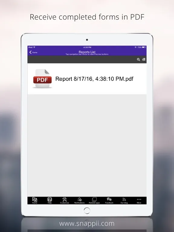 Capturas de tela do Field Service Repair Order iPad 