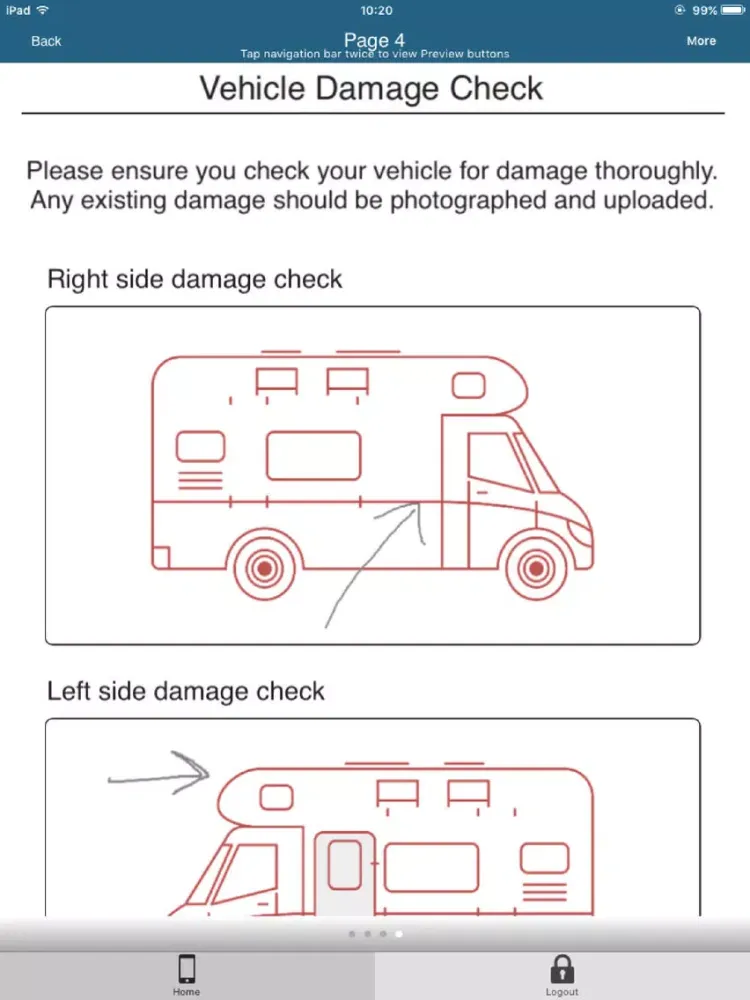 Captures d'écran de RV Rental Inspection app iPad 