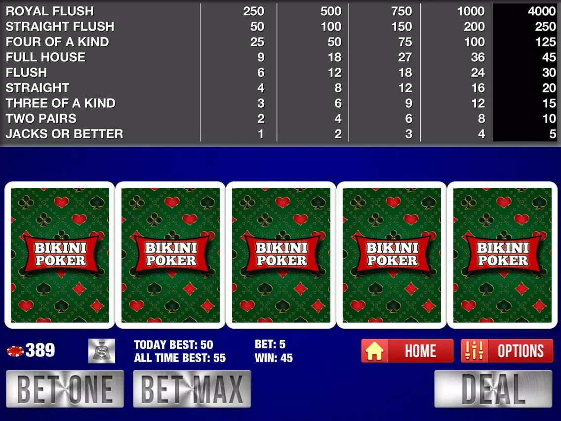 Bikini Poker Casino - Free Video Poker, Jacks or Better, Las Vegas Style Card Games iPad 应用截图