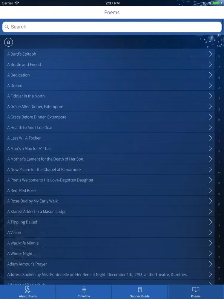 The Works of Robert Burns iPad  Screenshots