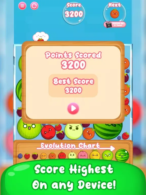 Watermelon Merge Suika Game iPad  سکرین شاٹس