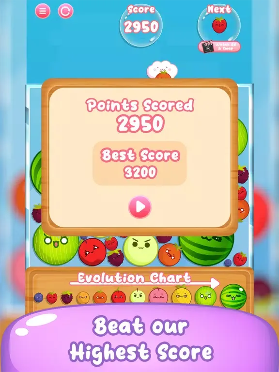Watermelon Merge Suika Game iPad  سکرین شاٹس