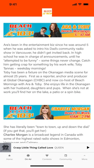 Zrzuty ekranu 103.1 Beach Radio Kelowna