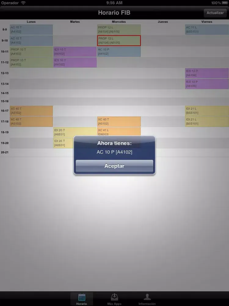 Horario FIB iPad 应用截图