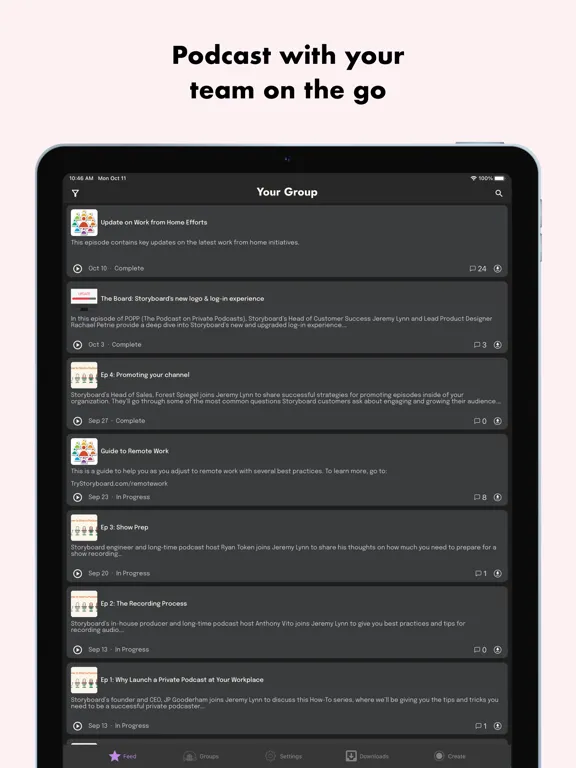 Storyboard Podcasts iPad 应用截图