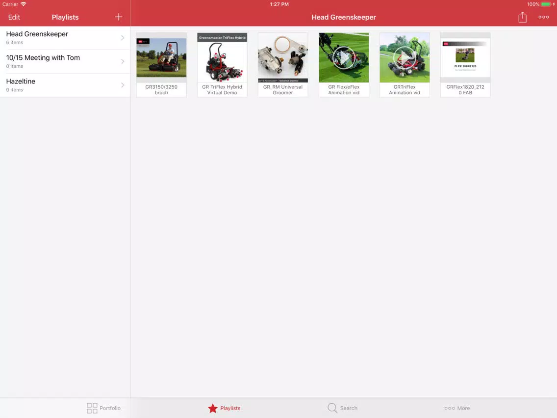 Tangkapan skrin Toro Sales Tool iPad 