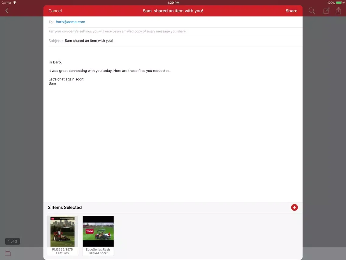 Скриншоты Toro Sales Tool iPad 