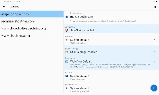 Screenshot di Privacy Browser