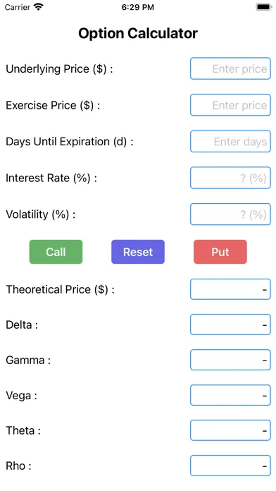 Tangkapan skrin Easy Option Calculator