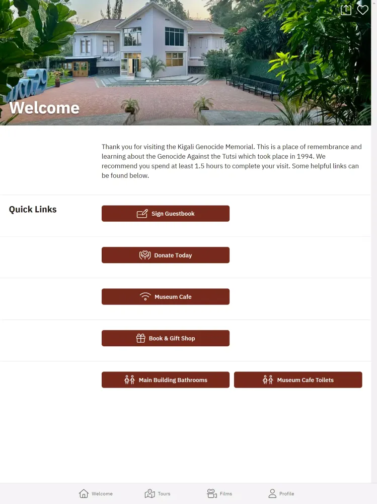 Capturas de tela do Kigali Genocide Memorial