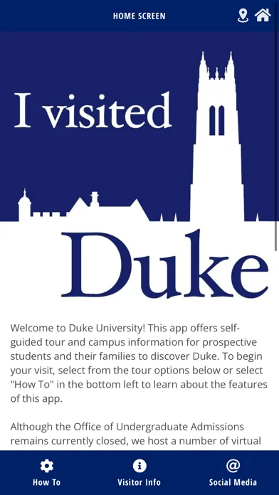 Capturas de pantalla de Duke Admissions Tour
