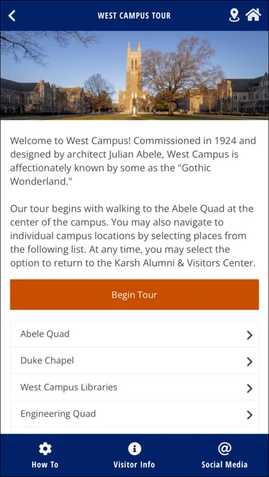 Capturas de pantalla de Duke Admissions Tour