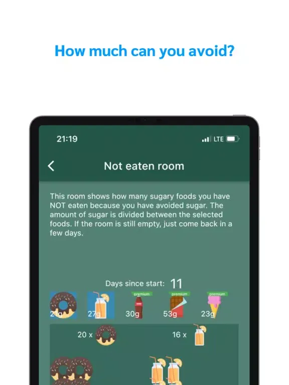 Sugar Free Challenge iPad  Screenshots