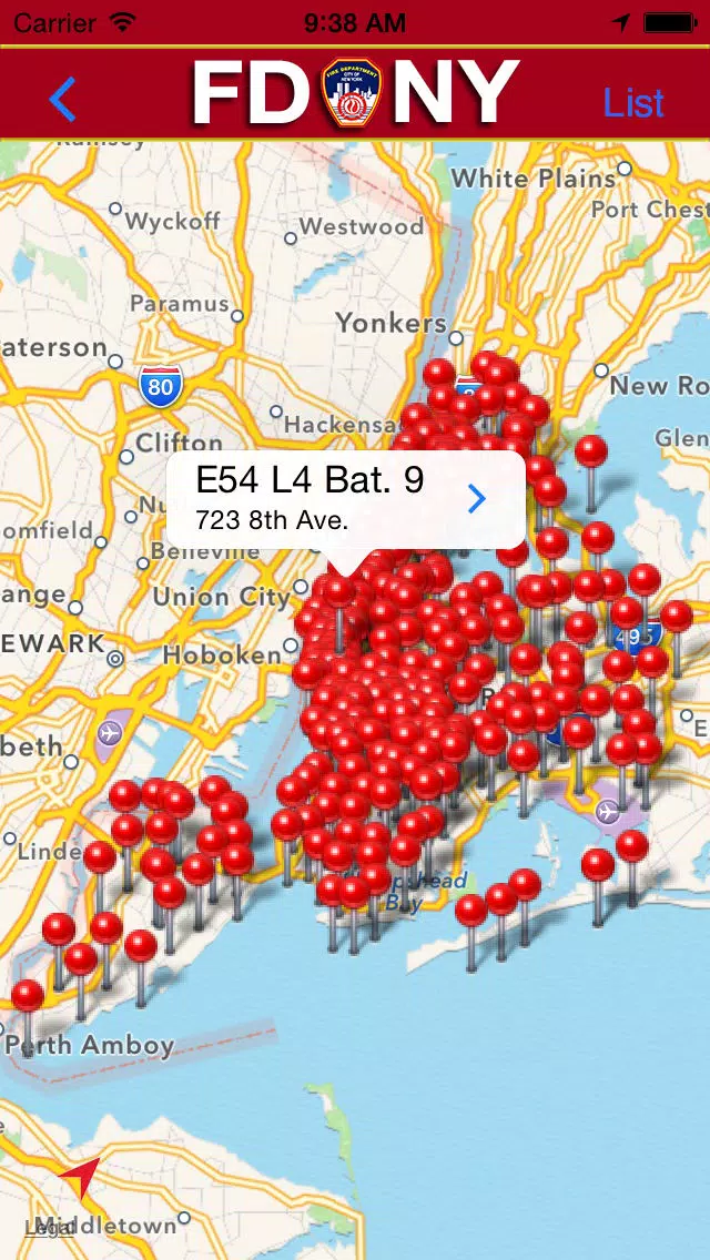 Tangkapan skrin NYPD Precincts