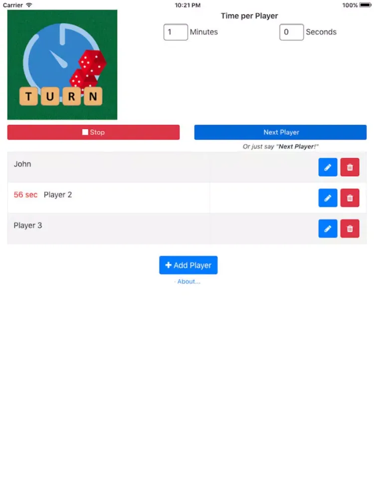 ภาพหน้าจอของ Auto Turn Timer iPad 