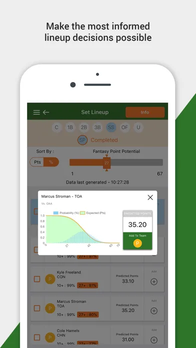 Baseball DFS Predictor應用截圖