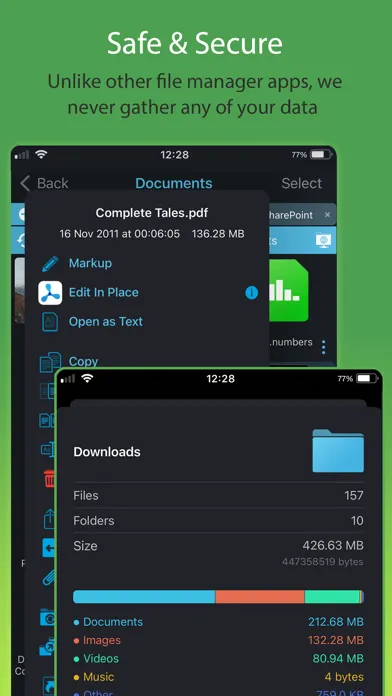 Capturas de tela do FileBrowser Professional