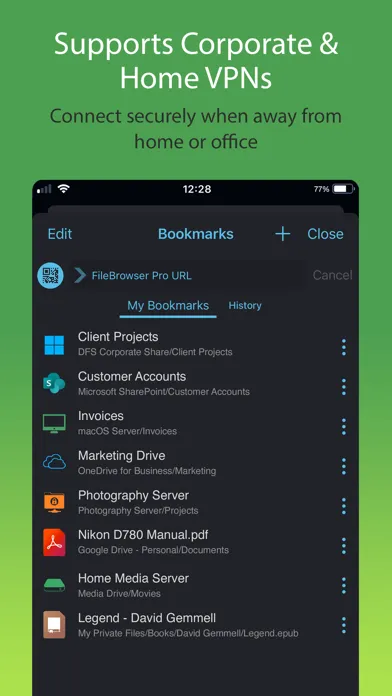 Capturas de tela do FileBrowser Professional